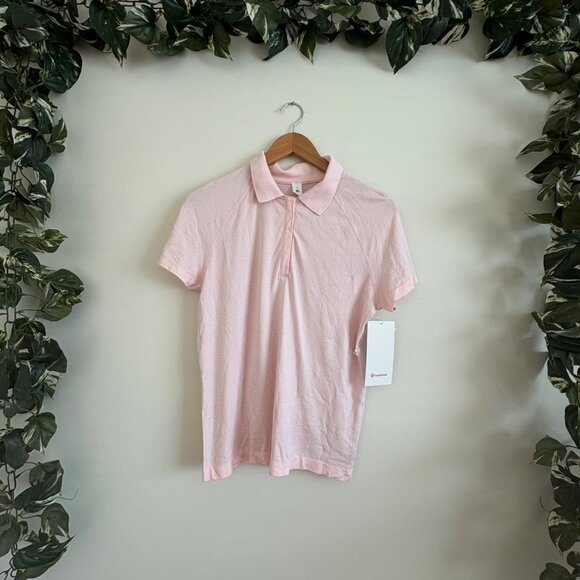 Lululemon Athletic Swiftly Tech Short Sleeve Polo Strawberry Pink NWT Size 10 - Picture 1 of 8